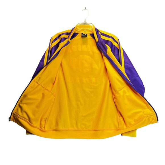 2013 Adidas Los Angeles Lakers Gold Pre Game Warm up Jacket Youth Teen XL Kobe - Picture 7 of 11